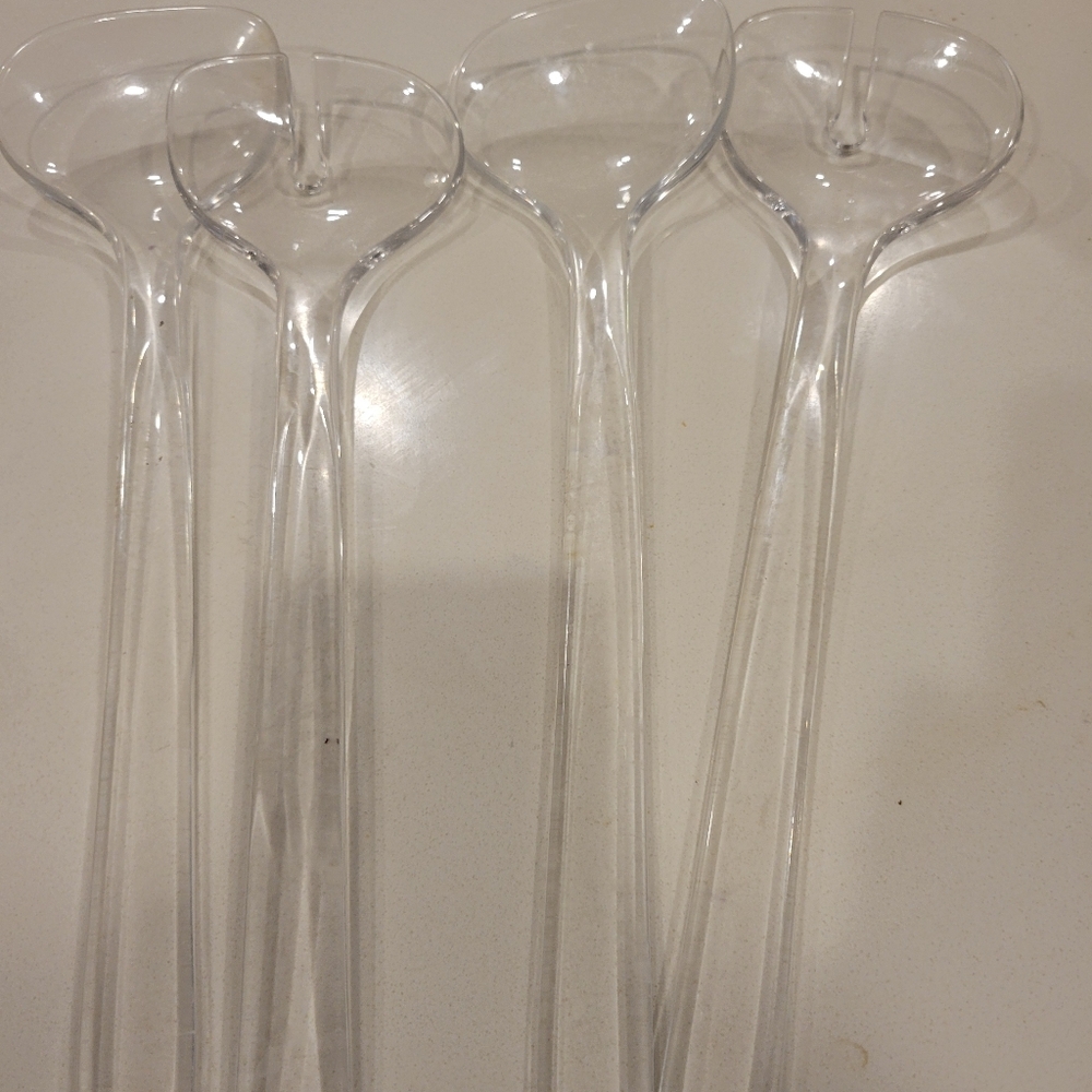 2 Salad Serving Sets 12" CLEAR PLASTIC HEAVY